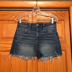 High Rise Shortie Jean Shorts